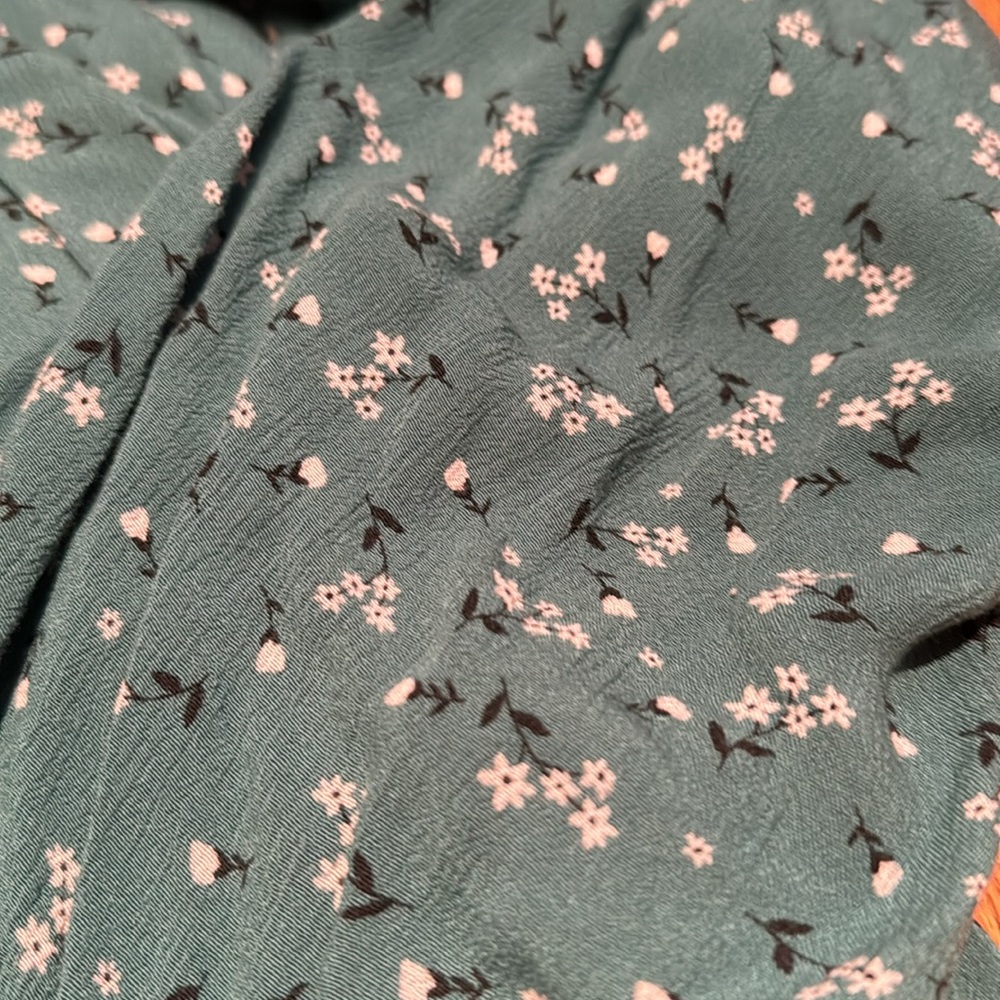Billabong 100% rayon green floral open cardigan size s/m - Picture 4 of 5